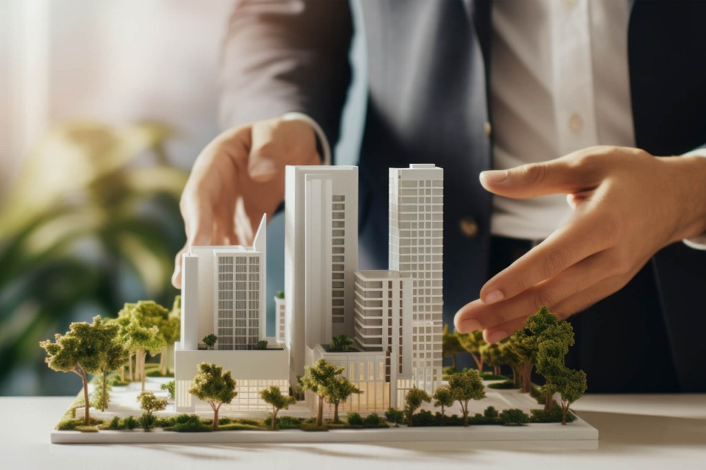 Modern residential buildings representing real estate technology